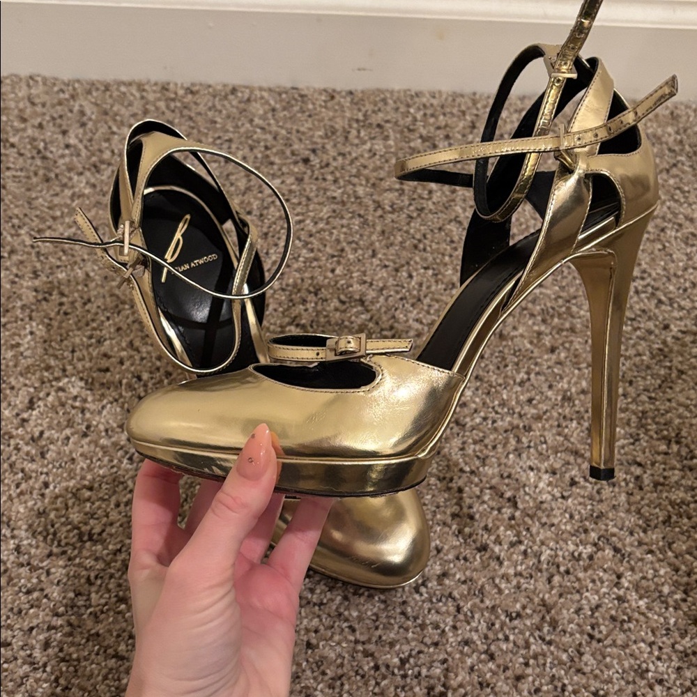 Brian Atwood Gold Heels size 9 - Picture 6 of 9
